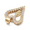 Rack Plating Brass with Cubic Zirconia Pendants KK-Q017-06B-G-2