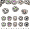 10Pcs 5 Colors Tibetan Style Flat Round Alloy with Resin Decorative Rivets BUTT-TA0001-31A-2