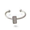 304 Stainless Steel Open Cuff Ring Components STAS-M057-01A-P-2