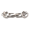 Brass Micro Pave Clear Cubic Zirconia Fold Over Clasps KK-C075-32P-1