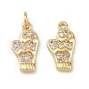 Christmas Brass Micro Pave Cubic Zirconia Charms KK-L255-18G-06-1