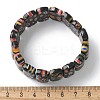 Handmade Millefiori Lampwork Beaded Stretch Bracelets for Men Women BJEW-G738-01A-02-5