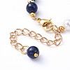 Natural Pearl & Natural Lapis Lazuli(Dyed) Beaded Bracelets BJEW-JB05153-04-3