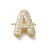 Brass Micro Pave Cubic Zirconia Letter Links X-KK-I717-04A-1