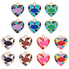 14Pcs 7 Colors Rack Plating Alloy Enamel Pendants ENAM-TA0002-53-1