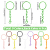54Pcs 9 Colors Spray Printed Iron Keychain Clasps FIND-SC0022-77-2