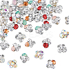42Pcs 7 Colors Alloy Rhinestone Cabochons MRMJ-HY0001-01-1