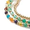 Natural Agate Round Beads Stretch Bracelets BJEW-JB07294-03-3