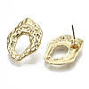 Rack Plating Hammered Alloy Stud Earring Findings PALLOY-N155-65-NR-2