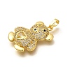 Rack Plating Brass Micro Pave Cubic Zirconia Pendants KK-L226-006G-01-2