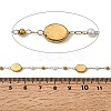 Handmade 304 Stainless Steel ABS Plastic Pearl Oval Link Chains CHS-L032-10G-01-2