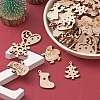 100Pcs Christmas Unfinished Wooden Ornaments WOCR-CJ0001-02-5