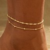 Brass Double Layer Chain Anklets for Women FS-WGB1635-02-1