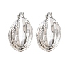 304 Stainless Steel Triple Twist Ring Stud Earrings EJEW-P324-09P-4