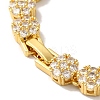 Rack Plating Brass Pave Cubic Zirconia Flower Link Chain Bracelets for Women BJEW-A018-03G-03-3