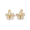 Brass Micro Pave Cubic Zirconia Charms KK-C155-04G-01-1