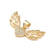 Brass Micro Pave Clear Cubic Zirconia Pendants KK-F930-23A-G-2