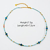 Handmade Natual Pearl & Natural Apatite & Shell Beaded Necklaces XL1709-15-1