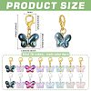 96Pcs 16 Style Glass & Brass Pendant Decorations HJEW-PH02318-2