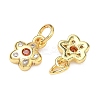 Brass Micro Pave Cubic Zirconia Pendants KK-P348-05G-03-2