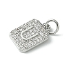 Rack Plating Brass Micro Pave Clear Cubic Zirconia Charms KK-G501-01U-P-2