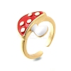 Brass Enamel Cuff Open Rings for Women RJEW-F184-10A-G-2