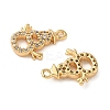 Christmas Brass Micro Pave Clear Cubic Zirconia Charms KK-B160-41G-01-2