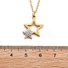 304 Stainless Steel Crystal Rhinestone Double Star Pendant Cable Chain Necklaces LS-NJEW-Z056-02A-G-5