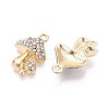 Rack Plating Alloy Rhinestone Pendants X1-PALLOY-T091-25A-G-2