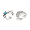 Synthetic Turquoise & Alloy Pendants PALLOY-H146-01AS-G-2