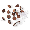 Coconut Brown Wood Stud Earring Findings EJEW-TA0010-06P-35