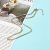 Two Tone 304 Stainless Steel Curb Chain Necklaces NJEW-JN03541-2
