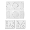 3Pcs Geometry/Teardrop/Heart Pendant & Links Silicone Molds DIY-LS0003-25-1