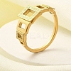 Textured Hollow Rectangle 304 Stainless Steel Finger Ring for Women RJEW-L126-11B-G-1