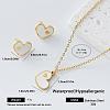 304 Stainless Steel Enamel Heart Pendant Necklace & Stud Earrings Set for Women FZ5218-1-1