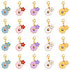 40Pcs 5 Colors Alloy Enamel Pendant Decorations HJEW-YW00159-2