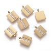 316 Surgical Stainless Steel Micro Pave Clear Cubic Zirconia Charms STAS-I164-030G-1