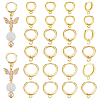 30Pcs 3 Styles Brass Huggie Hoop Earring Findings KK-PH0011-10-1