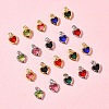 24Pcs 12 Colors Heart Rack Plating Brass Glass Charms KK-FS0001-39-7