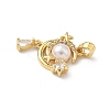 Brass Micro Pave Cubic Zirconia Pendants KK-F905-21G-02-2