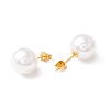6 Pair Shell Pearl Round Ball Stud Earrings EJEW-A067-18B-G-4