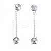 304 Stainless Steel Chain Tassel Earrings EJEW-I248-08-3