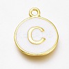 Brass Enamel Pendants KK-H103-01C-G-1