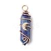 2Pcs 2 Styles Natural Lapis Lazuli Double Terminated Pointed Pendants PALLOY-JF03122-04-3