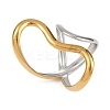 Adjustable 304 Stainless Steel Cuff Rings for Women LS-RJEW-B135-01GP-09-2
