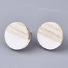 Resin & Wood Stud Earrings EJEW-N017-003A-3