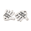 Tibetan Style Alloy Hand Carved Word Hand Made Charms LS-TIBEP-O009-31-3