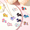 24Pcs 12 Colors Zinc Alloy Enamel Pendants ENAM-SC0007-28-5