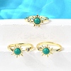 Brass Pave Cubic Zirconia Open Cuff Rings for Women RJEW-U056-01G-1
