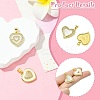 2Pcs 2 Styles Brass Pave Natural Shell Pendants KK-CJ0003-40B-3
